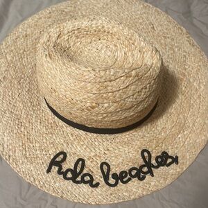 Beige Straw Sun Hat with Black Band